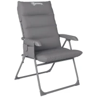 Outsunny 5-Level Reclining Camping Chair, Adjustable High Back Camping Chair with Side Pockets, Compact Camping Chair for Adults(m-11)