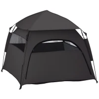 PawHut Pop Up Dog Tent for Large, Extra Large Dogs, Portable Pet Playpen Tent for Beach, Backyard, Home, Grey(m-2)