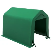 Outsunny 8' x 6' Carport with Sidewalls and Roll-up Door, Outdoor Storage Shelter for Motorcycle and Car, Green(m-11)