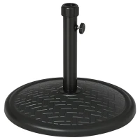 Outsunny 31lbs Concrete Round Patio Umbrella Base Holder, Outdoor Market Umbrella Stand Weight for Lawn, Deck, Backyard, Garden, Black(m-2)