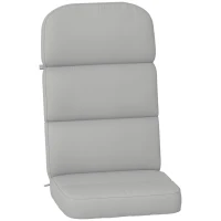 Outsunny Outdoor Seat Cushion with Back, Outdoor Chair Cushion with Ties and Adjustable Strap, UPF 20+Non-Slip Patio Cushion Replacement for Outdoor Chair, Light Grey(m-11)