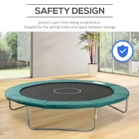 Soozier 14FT Trampoline Pad Replacement, Φ168" Spring Cover, Water-Resistant Universal Round Trampoline Safety Pad, No Holes for Pole, Green(m-7)