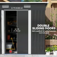 Outsunny 7'x 4' Metal Patio Storage Shed Garden Lockable Shed Tool Utility Storage Unit, Light Black(m-5)