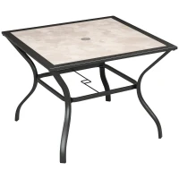 Outsunny Square Outdoor Dining Table, Garden Table with PC Board Tabletop for Patio, Backyard, Poolside, Grey(m-11)