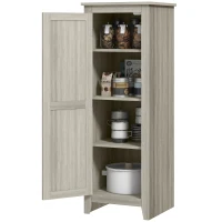 HOMCOM 48" Kitchen Pantry Storage Cabinet w/ Barn Door, Kitchen Pantry Cabinet w/ Adjustable Shelves, Grey Wood Grain(m-11)