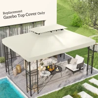 Outsunny Gazebo Replacement Canopy for Model 84C-101, 2-Tier Top Cover for 10' x 13' Gazebo, Charcoal (TOP ONLY)(m-2)