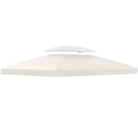 Outsunny 13' x 10' Gazebo Replacement Canopy 2 Tier Top UV Cover Pavilion Garden Patio Outdoor, Cream White (TOP ONLY)(m-2)