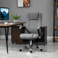 Vinsetto High Back Office Chair, Height Adjustable Computer Desk Chair with Swivel Wheels and Tilt Function, Dark Grey(m-1)