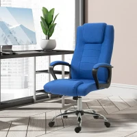 Vinsetto High Back Office Chair, Height Adjustable Computer Desk Chair with Swivel Wheels and Tilt Function, Blue(m-8)