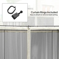 Outsunny Replacement Mosquito Netting for Gazebo 10' x 10' Black Screen Walls for Canopy with Zippers for Parties and Outdoor Activities, Cream White(m-5)