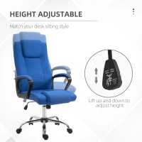 Vinsetto High Back Office Chair, Height Adjustable Computer Desk Chair with Swivel Wheels and Tilt Function, Blue(m-4)