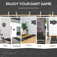 Soozier 9.8 x 2 ft Professional Rubber Dart Mat with 4 Throwing Distances for Pub Club Home, Black(m-6)