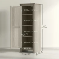 HOMCOM 48" Kitchen Pantry Storage Cabinet w/ Barn Door, Kitchen Pantry Cabinet w/ Adjustable Shelves, Grey Wood Grain(m-3)