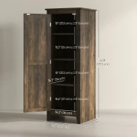 HOMCOM 48" Farmhouse Kitchen Pantry Storage Cabinet with Barn Door, Kitchen Pantry Cabinet with Adjustable Shelves, Brown(m-3)