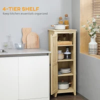 HOMCOM 48" Farmhouse Kitchen Pantry Storage Cabinet with Barn Door, Kitchen Pantry Cabinet with Adjustable Shelves, Natural(m-4)