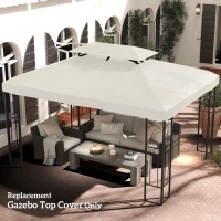 Outsunny 13' x 10' Gazebo Replacement Canopy 2 Tier Top UV Cover Pavilion Garden Patio Outdoor, Cream White (TOP ONLY)(m-7)
