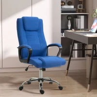 Vinsetto High Back Office Chair, Height Adjustable Computer Desk Chair with Swivel Wheels and Tilt Function, Blue(m-1)