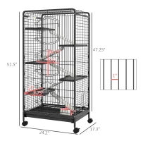 PawHut 6 Levels Small Animal Cage for Dwarf Rabbits, Pet Mink, and Chinchillas(m-3)