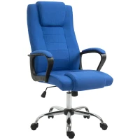 Vinsetto High Back Office Chair, Height Adjustable Computer Desk Chair with Swivel Wheels and Tilt Function, Blue(m-11)