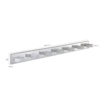 52" Modern 7-Light LED Vanity Light Fixture with Acrylic Shades, Dimmable Bathroom Wall Sconce, 52" L x 5" W x 4.5" H, Chrome(m-3)
