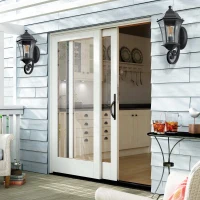 2-Pack Vintage Wall-Mounted Outdoor Lantern Lights with Versatile Lighting, Ideal for Porch, Patio, 22" L x 9.5" W x 19.5" H, Black(m-8)