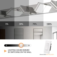 Energy-Efficient 7-Light Wall Sconce with Geometric Lamp Heads, Chrome LED Vanity Light for Bathroom, Mirror, 55" L x 4.5" W x 5" H, Silver(m-5)