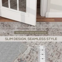 HOMCOM Machine Washable Area Rug 8x10, Non-Slip Traditional Floor Carpet for Living Room, Bedroom, Light Mixed-Brown(m-8)