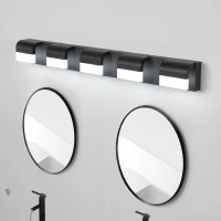 Modern Bathroom Vanity Lighting with 5-Light LED, Mirror Wall Fixture, Dimmable, Energy-Saving, 38" L x 3.5" W x 4.5" H, Black(m-8)