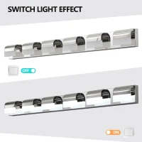 Modern Bathroom Vanity Lighting with 6-Light LED, Mirror Bath Wall Fixture, Stainless Steel, 46.5" L x 3.5" W x 4.5" H, Chrome(m-4)