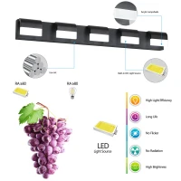 Modern Bathroom Vanity Lighting with 5-Light LED, Mirror Wall Fixture, Dimmable, Energy-Saving, 38" L x 3.5" W x 4.5" H, Black(m-6)