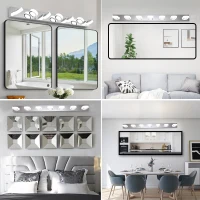 52" Modern 7-Light LED Vanity Light Fixture with Acrylic Shades, Dimmable Bathroom Wall Sconce, 52" L x 5" W x 4.5" H, Chrome(m-9)