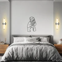 Set of 2 Resin Imitation Marble Wall Sconce, Modern Vertical Light Fixture for Bathrooms, Hallways, Bedrooms, 5" L x 5.5" W x 14" H, Silver(m-10)