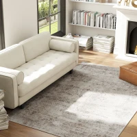 HOMCOM Machine Washable Area Rug 5x7, Non-Slip Traditional Floor Carpet for Living Room, Bedroom, Light Mixed-Brown(m-3)