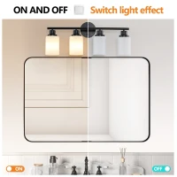 24.5" Modern 4-Light Vanity Bathroom Mirror Light with Iron Frame, Contemporary Wall Sconce for Bedroom, Dressing Room, Black+White(m-4)
