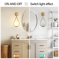 Set of 2 Modern Wall Sconces with Opal Glass Globe, Mid-Century Design, Luxury Wall Lights for Bedroom, Hallway, 7.5" L x 8" W x 18.5" H, Gold(m-4)