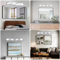 29" Modern 4-Light LED Vanity Light with Rotatable Design, Dimmable Chrome Bathroom Wall Fixture, 29" L x 5" W x 4.5" H, Chrome(m-10)