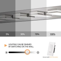 Minimalist 5-Light Wall Sconce with Geometric Lamp Heads, Sleek Chrome LED Vanity Light for Bathroom, Corridor, 40.5" L x 4.5" W x 5" H, Silver(m-6)