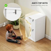 HOMCOM Lockable Filing Cabinet with 2 Fluted Drawers, File Cabinet with Adjustable Hanging Rails for A4 Letter Files, White(m-7)