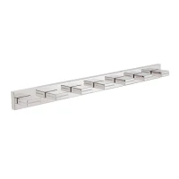 Energy-Efficient 7-Light Wall Sconce with Geometric Lamp Heads, Chrome LED Vanity Light for Bathroom, Mirror, 55" L x 4.5" W x 5" H, Silver(m-2)