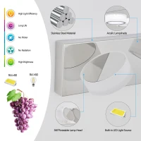 29" Modern 4-Light LED Vanity Light with Rotatable Design, Dimmable Chrome Bathroom Wall Fixture, 29" L x 5" W x 4.5" H, Chrome(m-6)