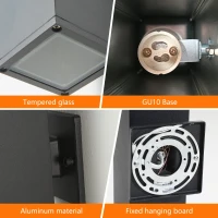 2-Pack Outdoor Wall Sconce with Weatherproof, Modern Up and Down Wall Light Fixture, Ideal for Porch, Patio, 3.5" L x 3.5" W x 12" H, Black(m-7)