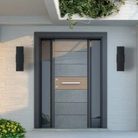 2-Pack Outdoor Wall Sconce with Weatherproof, Modern Up and Down Wall Light Fixture, Ideal for Porch, Patio, 3.5" L x 3.5" W x 12" H, Black(m-8)