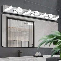 52" Modern 7-Light LED Vanity Light Fixture with Acrylic Shades, Dimmable Bathroom Wall Sconce, 52" L x 5" W x 4.5" H, Chrome(m-7)