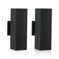2-Pack Outdoor Wall Sconce with Weatherproof, Modern Up and Down Wall Light Fixture, Ideal for Porch, Patio, 3.5" L x 3.5" W x 12" H, Black(m-2)