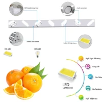 52" Modern 7-Light LED Vanity Light Fixture with Acrylic Shades, Dimmable Bathroom Wall Sconce, 52" L x 5" W x 4.5" H, Chrome(m-6)