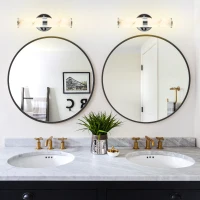 Set of 2 Resin Imitation Marble Wall Sconce, Modern Vertical Light Fixture for Bathrooms, Hallways, Bedrooms, 5" L x 5.5" W x 14" H, Silver(m-6)