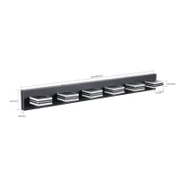 40" Modern 6-Light LED Vanity Light with Dimmable Function, Sleek Bathroom Wall Fixture, Energy-Efficient, 40.5" L x 4.5" W x 5" H, Black(m-3)