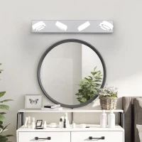 29" Modern 4-Light LED Vanity Light with Rotatable Design, Dimmable Chrome Bathroom Wall Fixture, 29" L x 5" W x 4.5" H, Chrome(m-9)