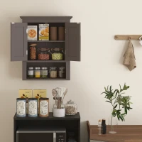 kleankin Bathroom Wall Cabinet, Medicine Cabinet, Toilet Storage Cabinet with Shelf for Living Room and Entryway, Brown(m-9)