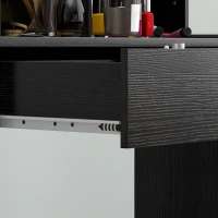 HOMCOM Vanity Table, Makeup Dressing Table with LED Lighting Mirror, Drawers, for Bedroom, Black(m-10)